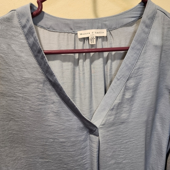 Maison D' Amelie Long Sleeve Pullover V Neck Blouse size M - Picture 5 of 13